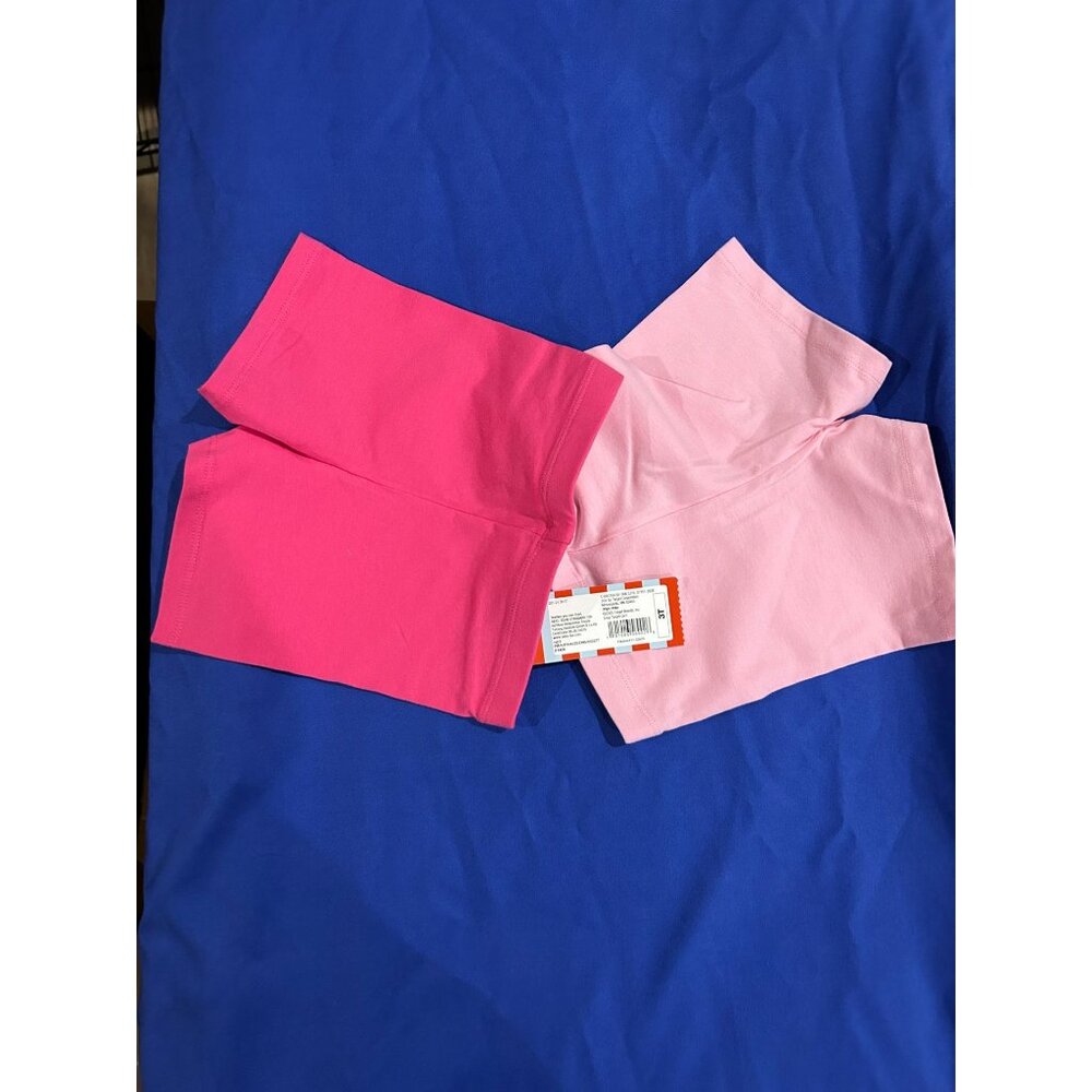 NWT 3T Toddler Girls' 2pk Tumble Shorts - Cat & Jack Light Pink/Dark Pink